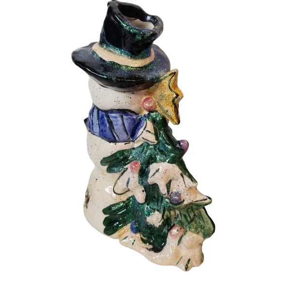 Christmas Blue Sky 2002 Snowman‎ tree luminary Heather Goldminc Snowflake Trivet - Picture 5 of 11